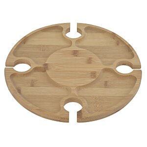 Bamboo Portable Wine & Cheese Table