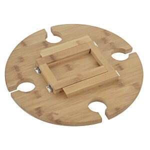 Bamboo Portable Wine & Cheese Table